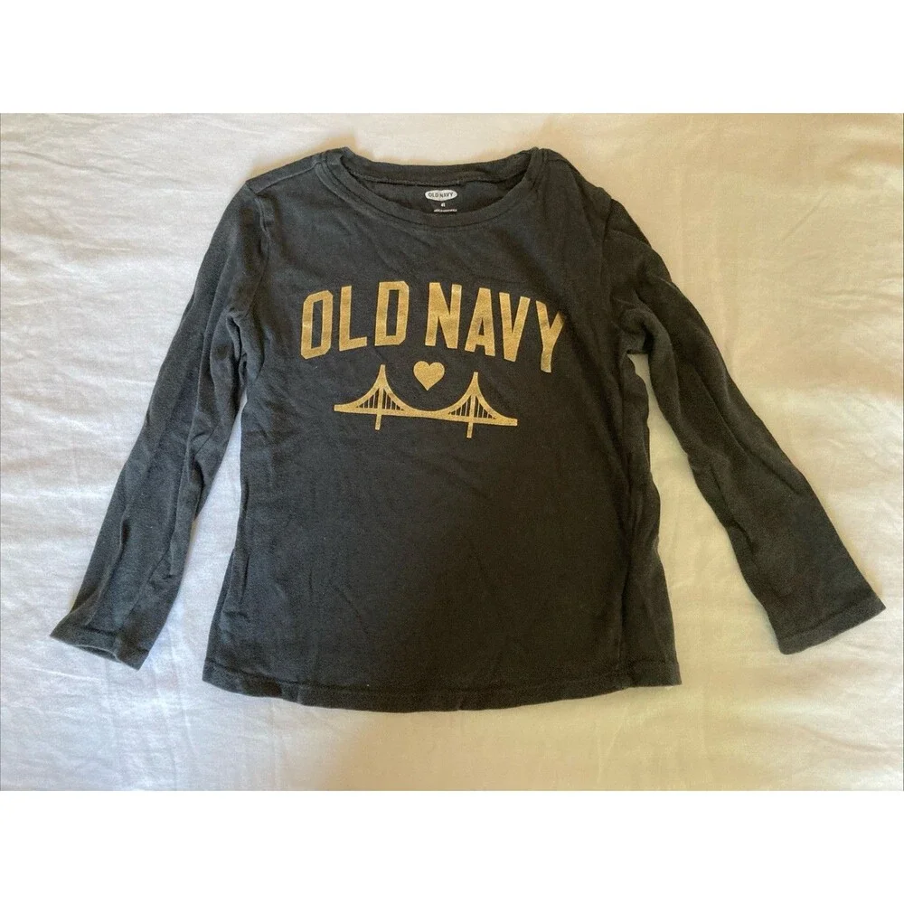 4T Old Navy girl clothes - 1 piece long sleeve shirt | old navy theme